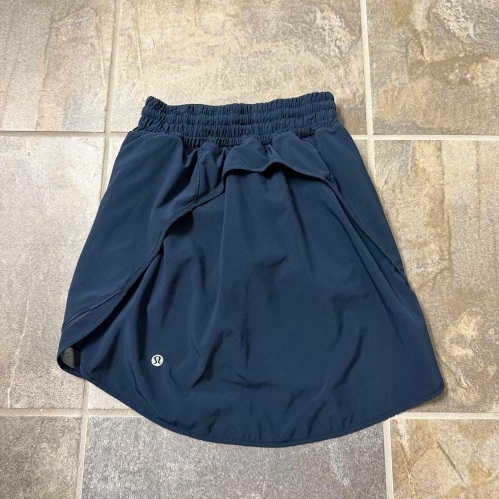 Lululemon Hotty Hot High-Rise Skirt Long True Navy Blue W8ADGT Size 0